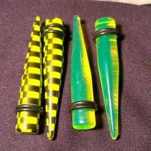 Brick, translucent Tapers 2 pair ear plugs body piercing jewelry 00 gauge…